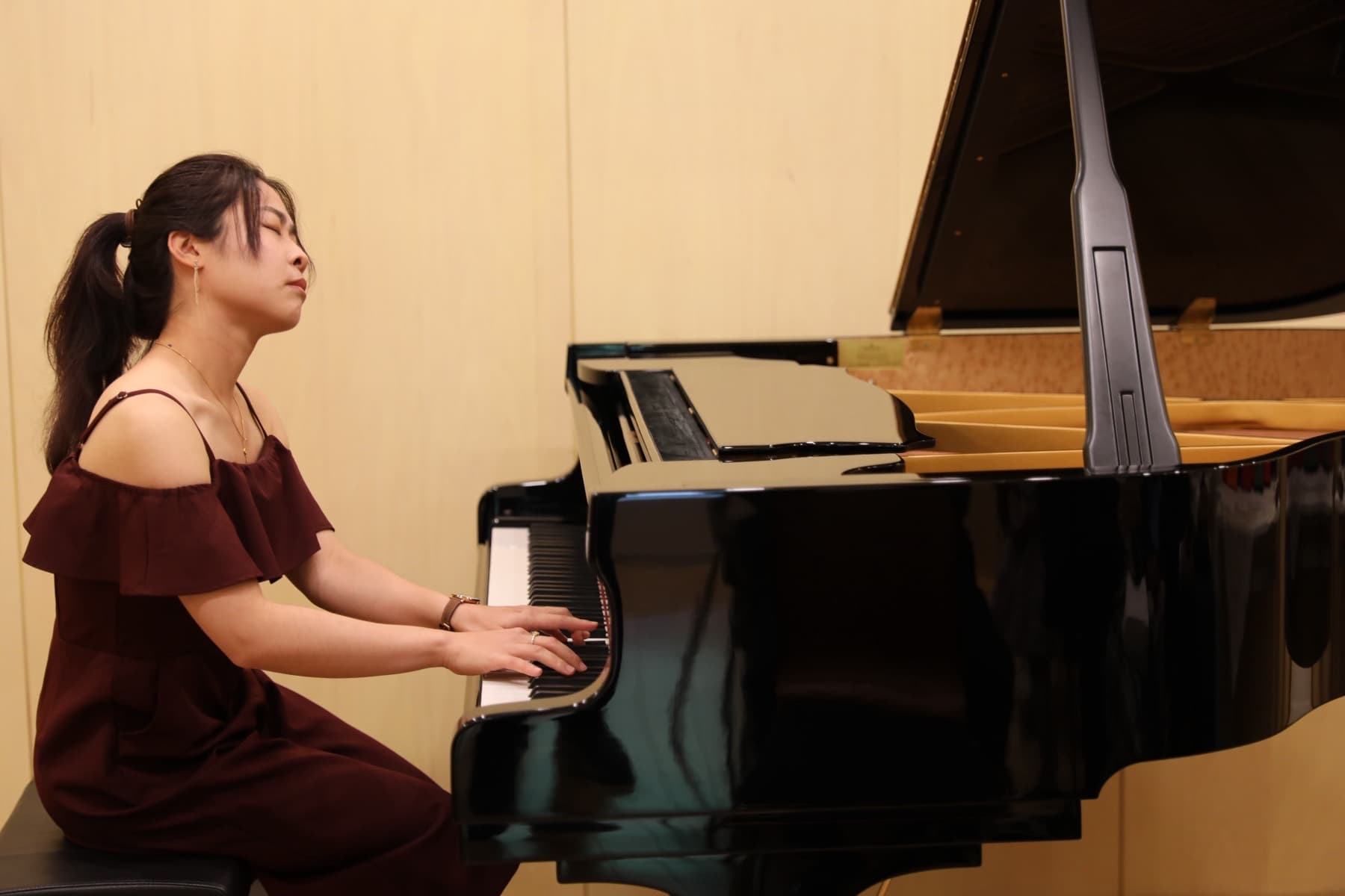Kathrine Leong playing the concert grand during the recital